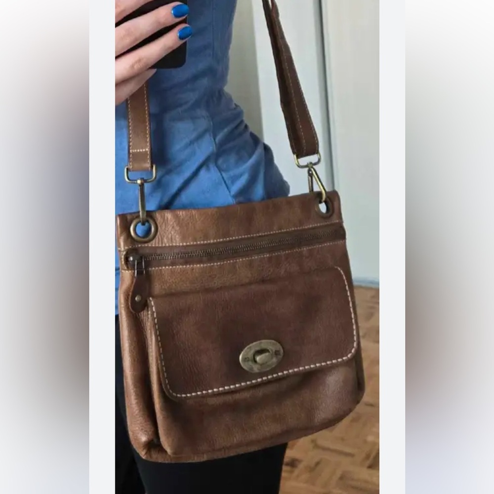 Roots Tan Leather Bag